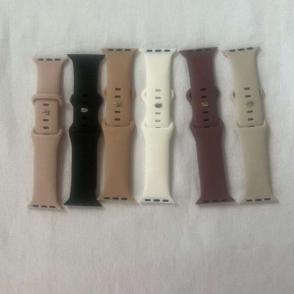 no brand Accessories - Elegant Silicone Watch Bands Set - Black, Tan, White, Brown